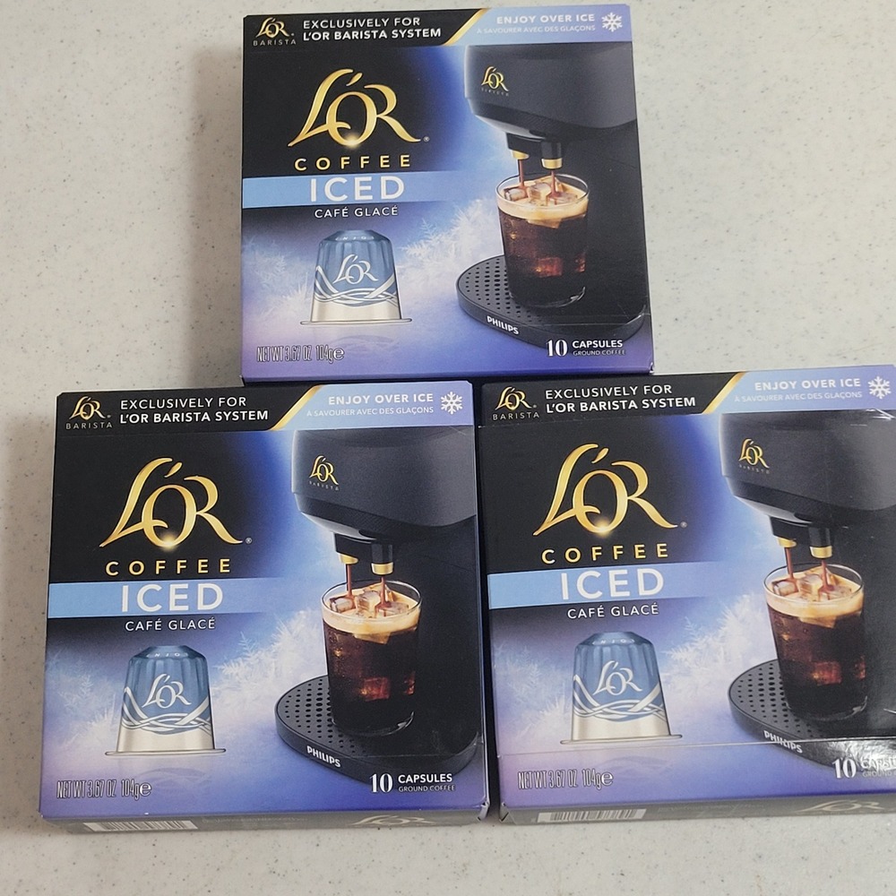 L'OR Coffee Iced Cafe Glace 30 Capsules for L'OR Barista System 3 Boxes
